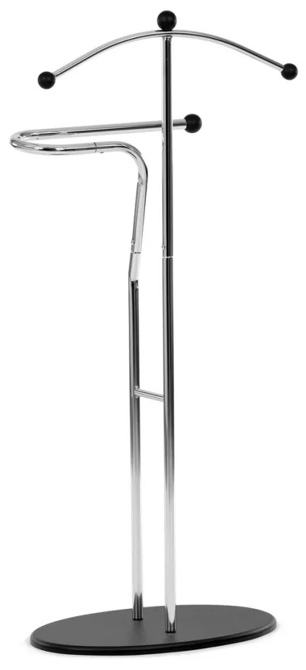 Němý sluha, výška 110 cm, masiv kaučukovník, černé moření, kov chrom