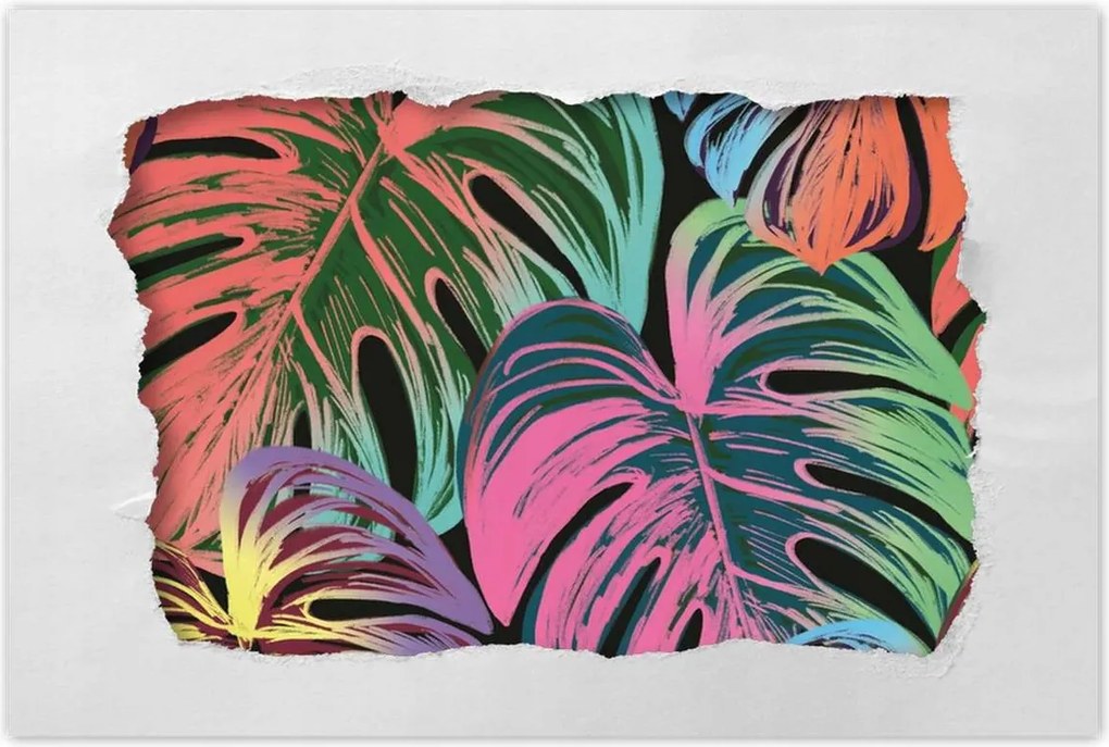Poszterek 90x60 Monstera levél színben
