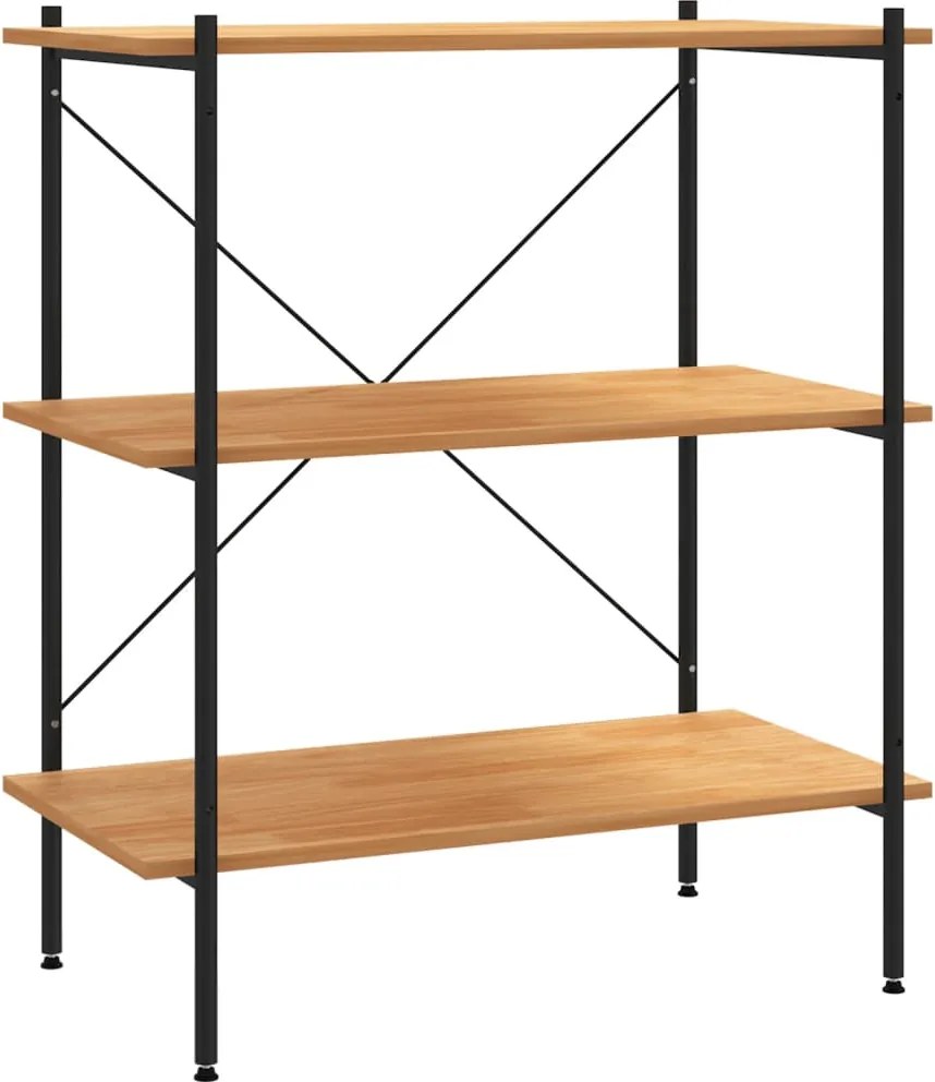 vidaXL 3-szintes fekete és tölgyfa polcrendszer 80 x 40 x 92 cm