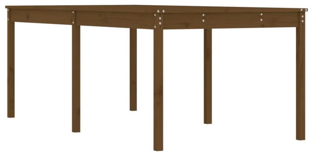 mézbarna tömör fenyőfa kerti asztal 203,5 x 100 x 76 cm