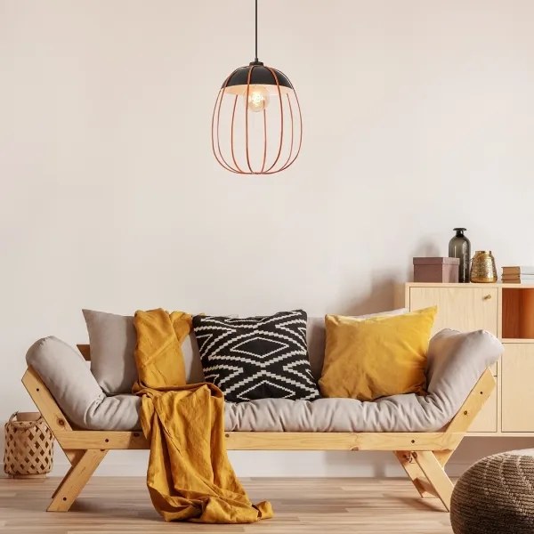 Rabalux 72034 - Csillár zsinóron SVENS 1xE27/60W/230V fekete/narancs