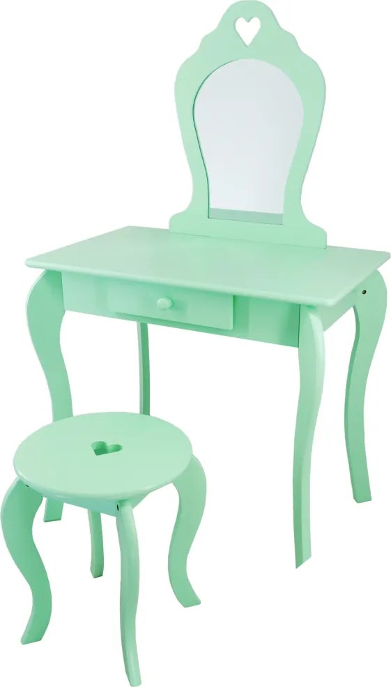 Kis fésülködőasztal tükörrel és ülőkével 65 x 39,5 x 108 cm