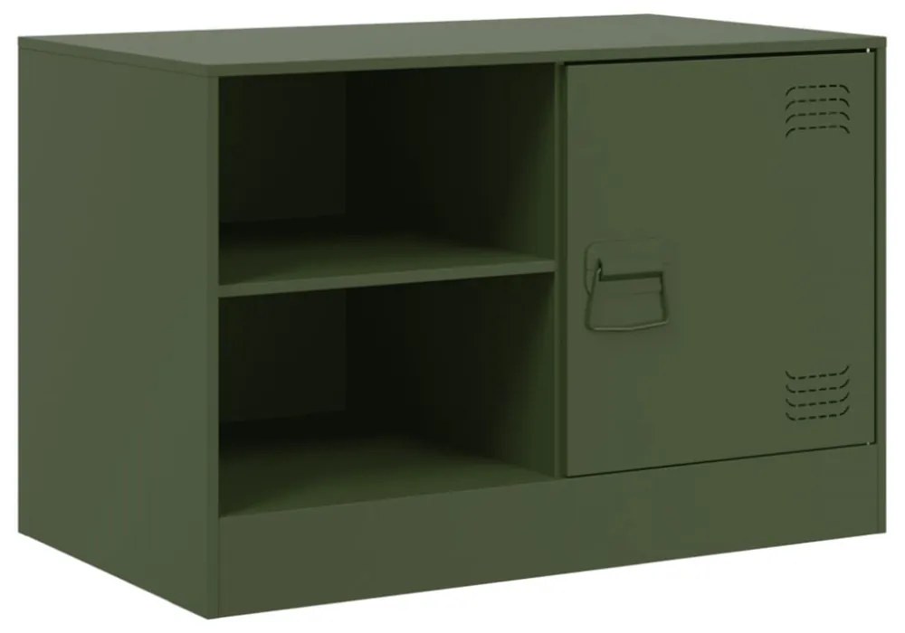 2 db olívazöld acél TV-szekrény 67 x 39 x 44 cm