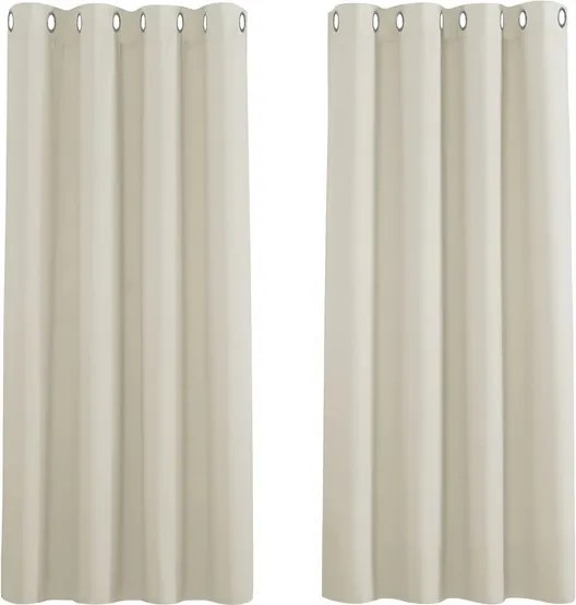 Miulee Sötétítő függöny, világos bézs, átlátszatlan 140x225 nappaliba