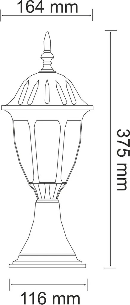 POLUX 302588 Klasszikus Kültéri Állólámpa Patina E27 IP43