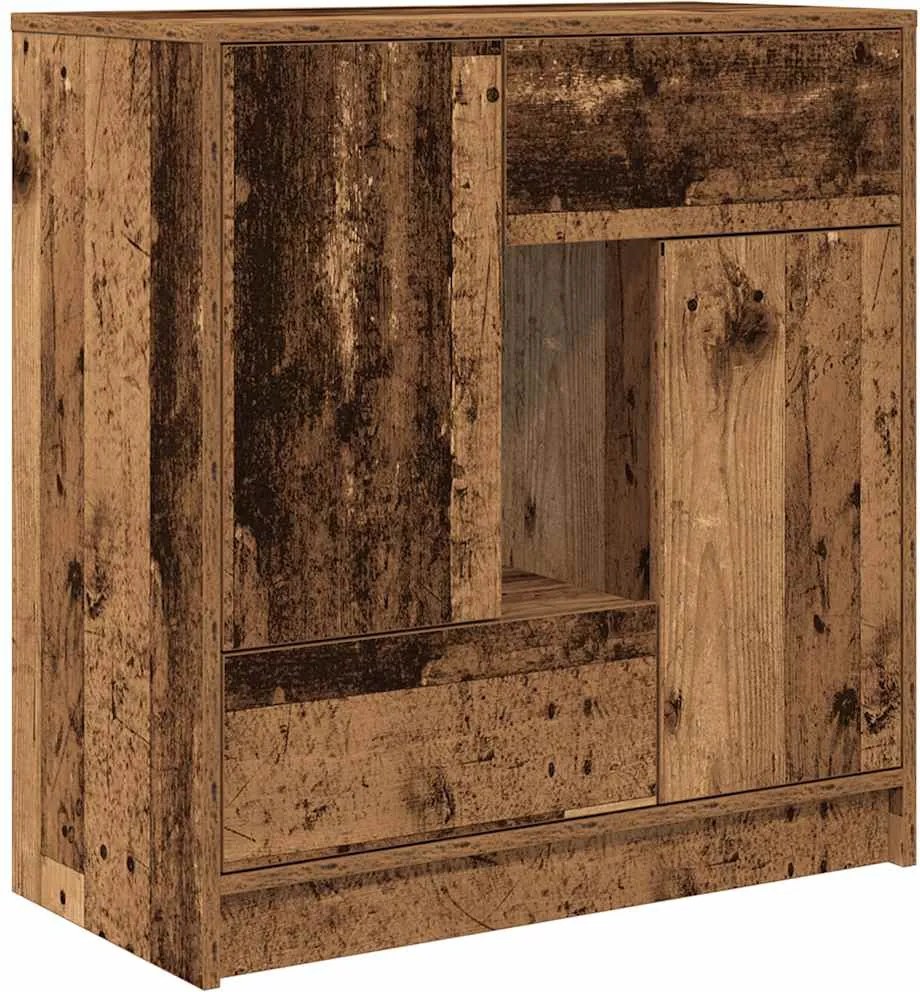 vidaXL antik fa komód fiókokkal és ajtókkal 70,5x34x74,5 cm