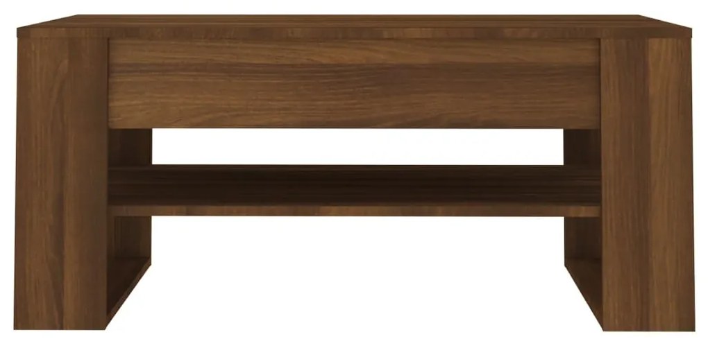 Barna tölgy színű szerelt fa dohányzóasztal 102x55x45 cm