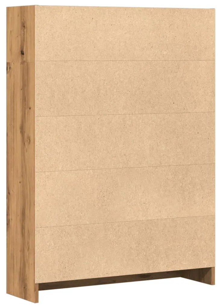 kézműves tölgy szerelt fa könyvespolc 80 x 24 x 109 cm