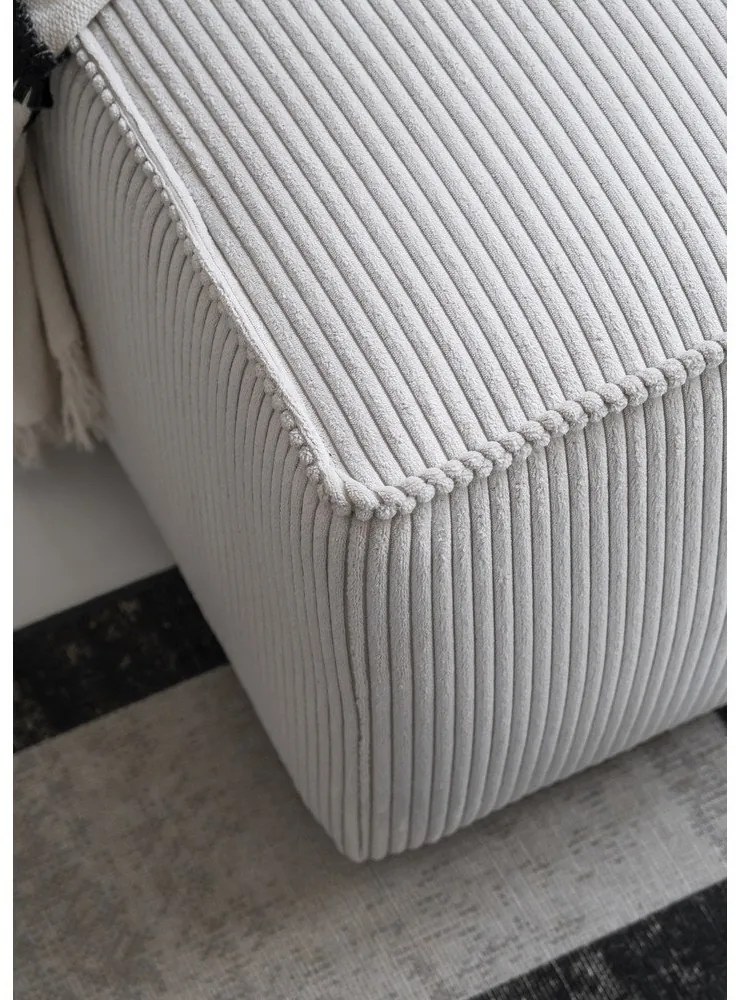 Fehér kordbársony kinyitható sarokkanapé (bal oldali) Brave Dave – Miuform