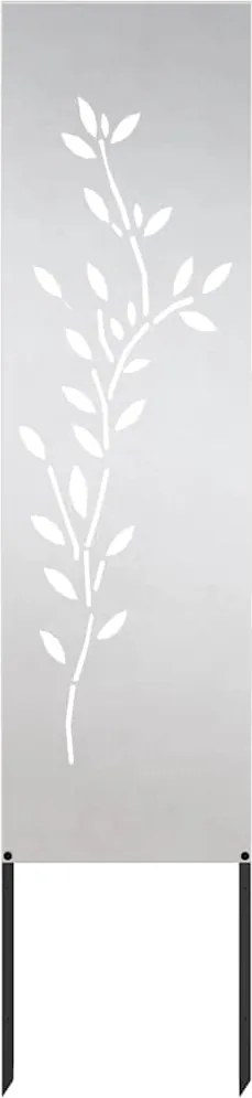 vidaXL Kertvédő vászon Virágos Ezüst 32 x 140 cm Rozsdamentes acél