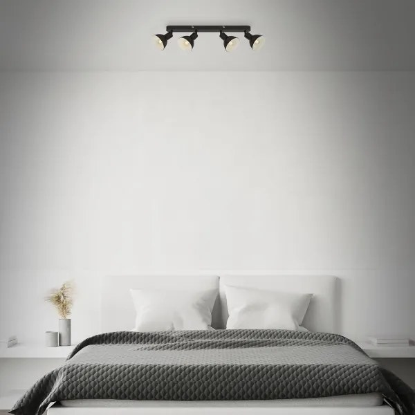 Brilo - Spotlámpa RETRO 4xE14/25W/230V fekete