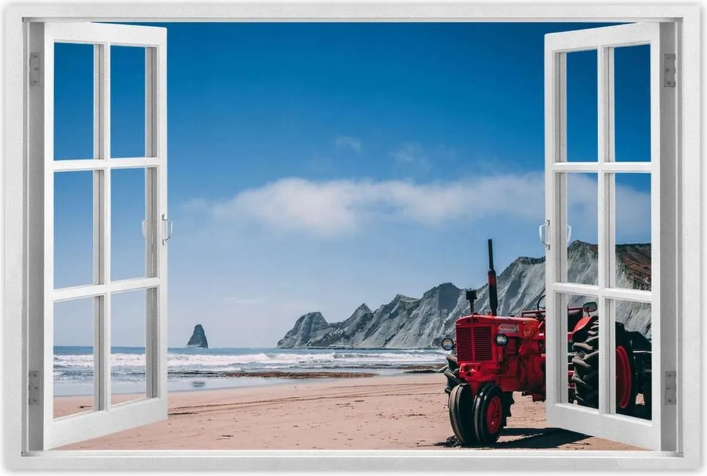 Poszterek 90x60 Traktor a tengerparton Tengerpart