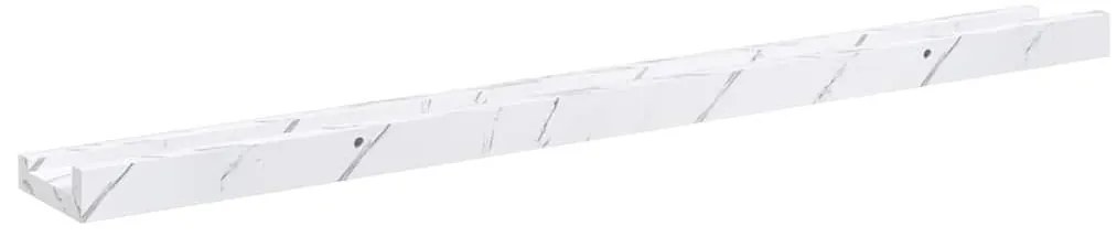Falpolc polcokkal 4 pcs Fehér márvány 80 x 9 x 3 cm Faanyag
