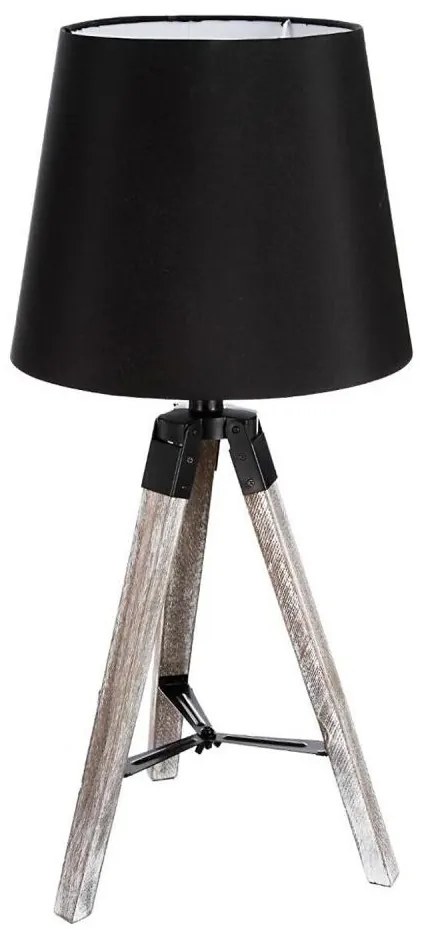 Atmosphera - Asztali lámpa RUNO 1xE27/25W/230V fa/fekete