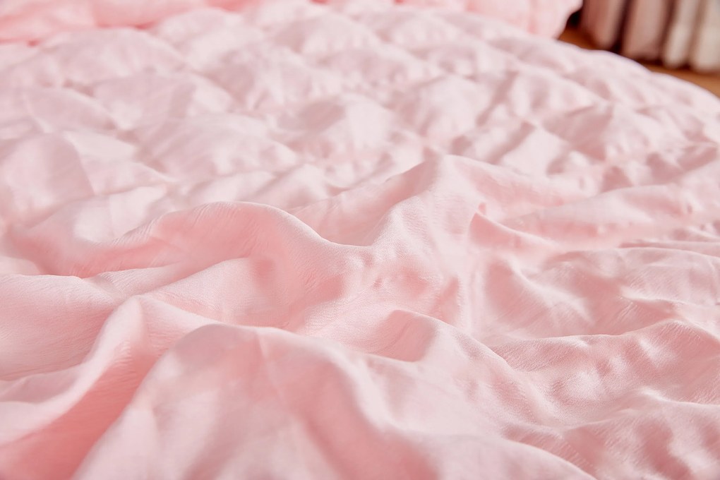 Krepp lapok Polycotton Neapol rózsaszín 200x140cm+90x70cm TiaHome