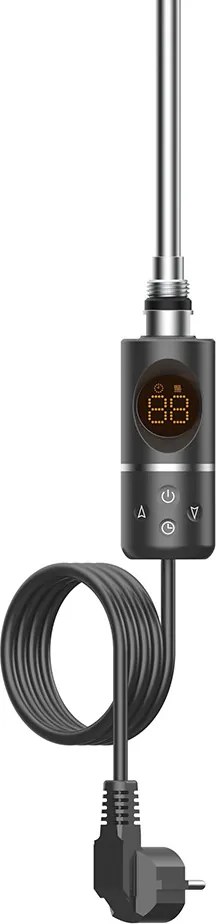 Elektromos fűtőpatron törölközőszárító radiátorhoz digitális hőfokszabályozóval 400W fekete