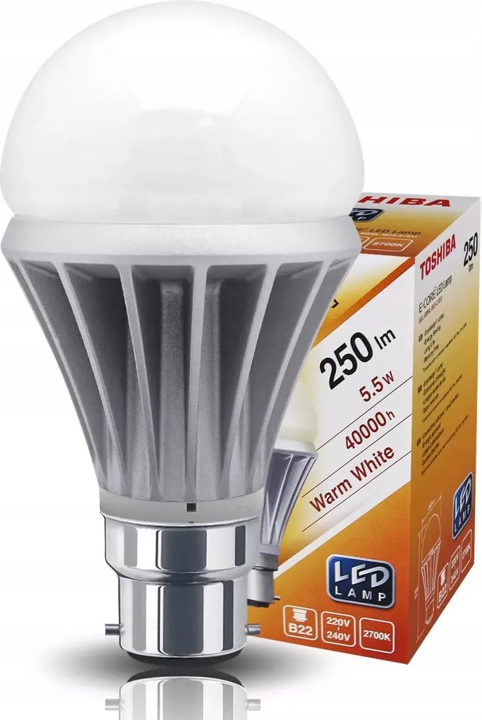 6 x Led izzó Gls A60 B22 2700K Toshiba