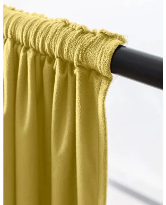 Sötétítő függöny VELVET 140x270 cm, mustárszínű Felfüggesztés: Hullámos sínszalag