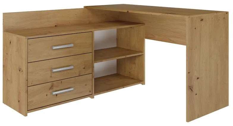 Dany sarok íróasztal polccal, tárolóval, tölgy