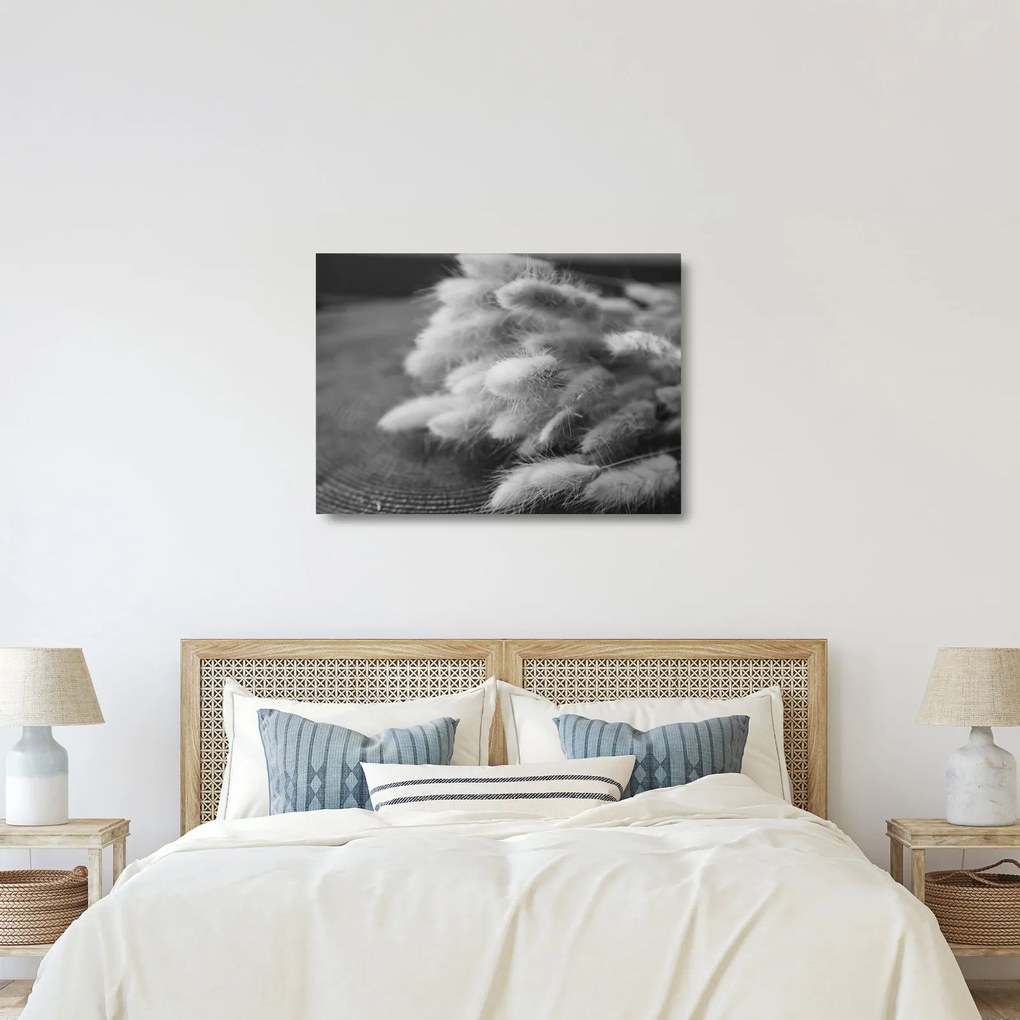 Üveg kép - nyúlfarknyi fű az asztalon (70x50 cm)