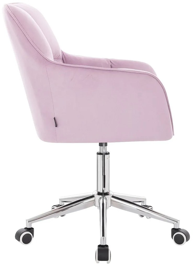 HR550K Halványlila modern velúr szék krómozott lábbal
