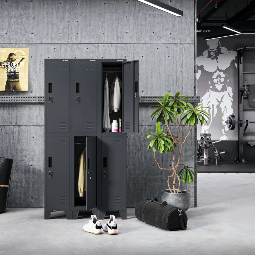 Szociális öltözőszekrény antracit BARTEK 1 Plus 292 x 1720 x 450 mm