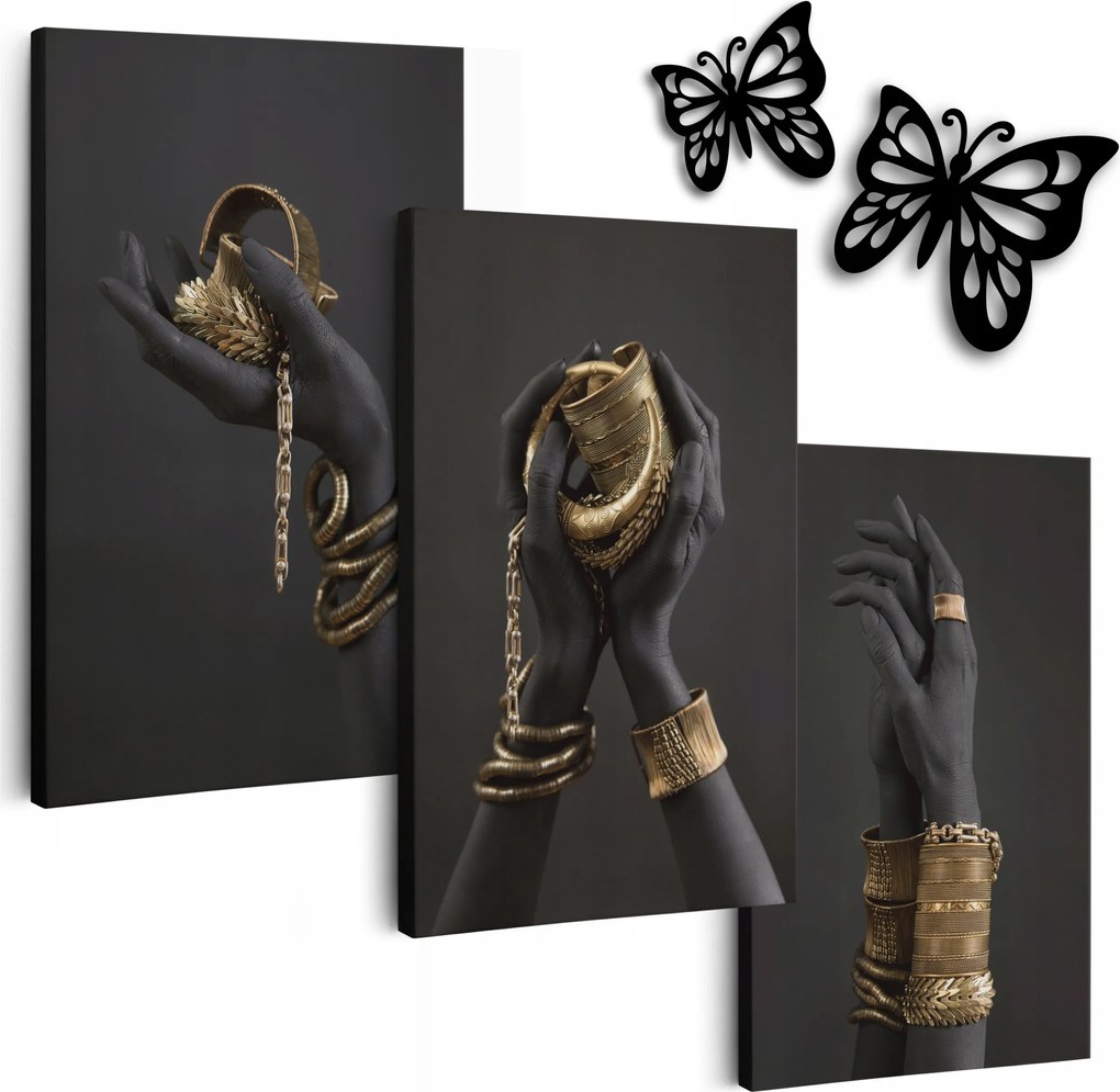 Vászonkép Kéz 120x50 cm Modern Nappali Festmények Arany Glamur