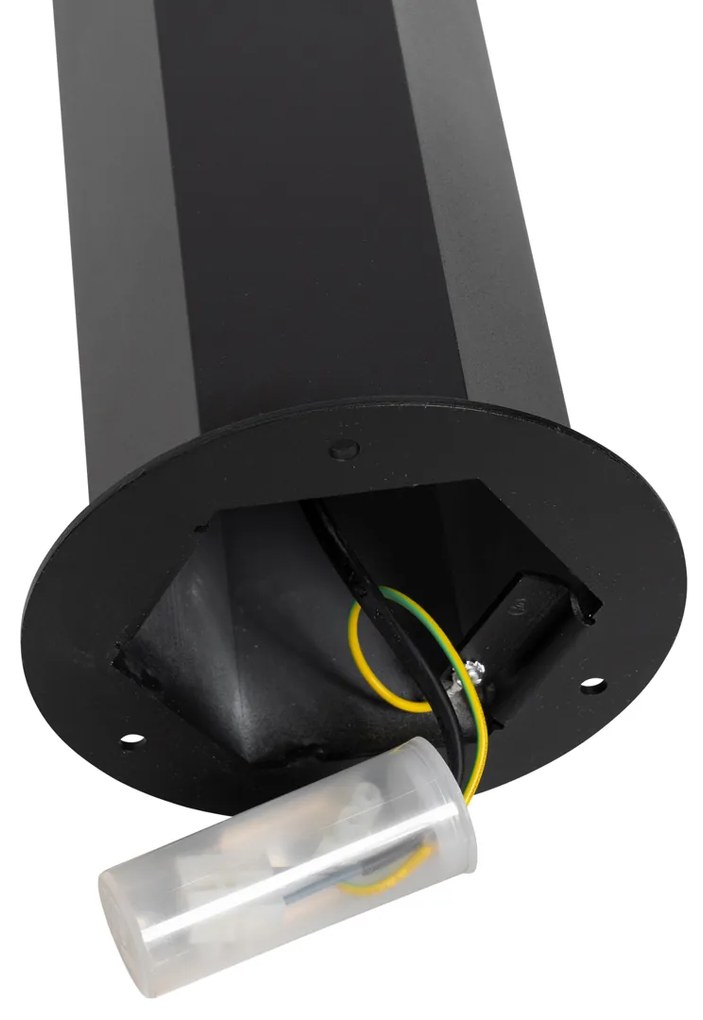 Kültéri állólámpa fekete füstös árnyékolóval hatszögletű 70 cm - Denmark