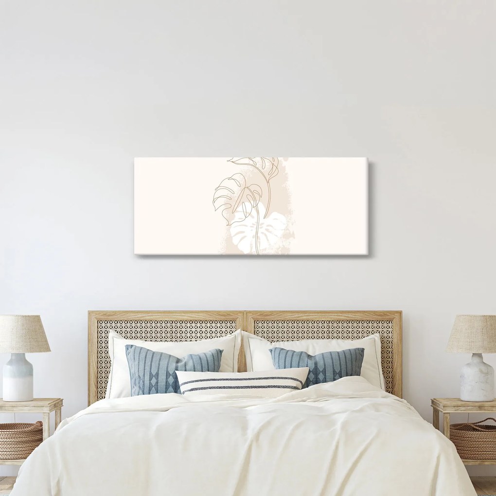 Kép - Line art monstera N⁰1 (120x50 cm)