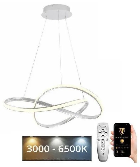 Brilagi - LED Dimmelhető csillár zsinóron COSMOWAVE LED/70W/230V 3000-6500K fehér + távirányító