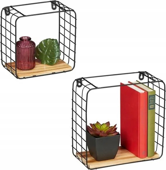 kis négyzet alakú fali polcok relaxdays 2 db