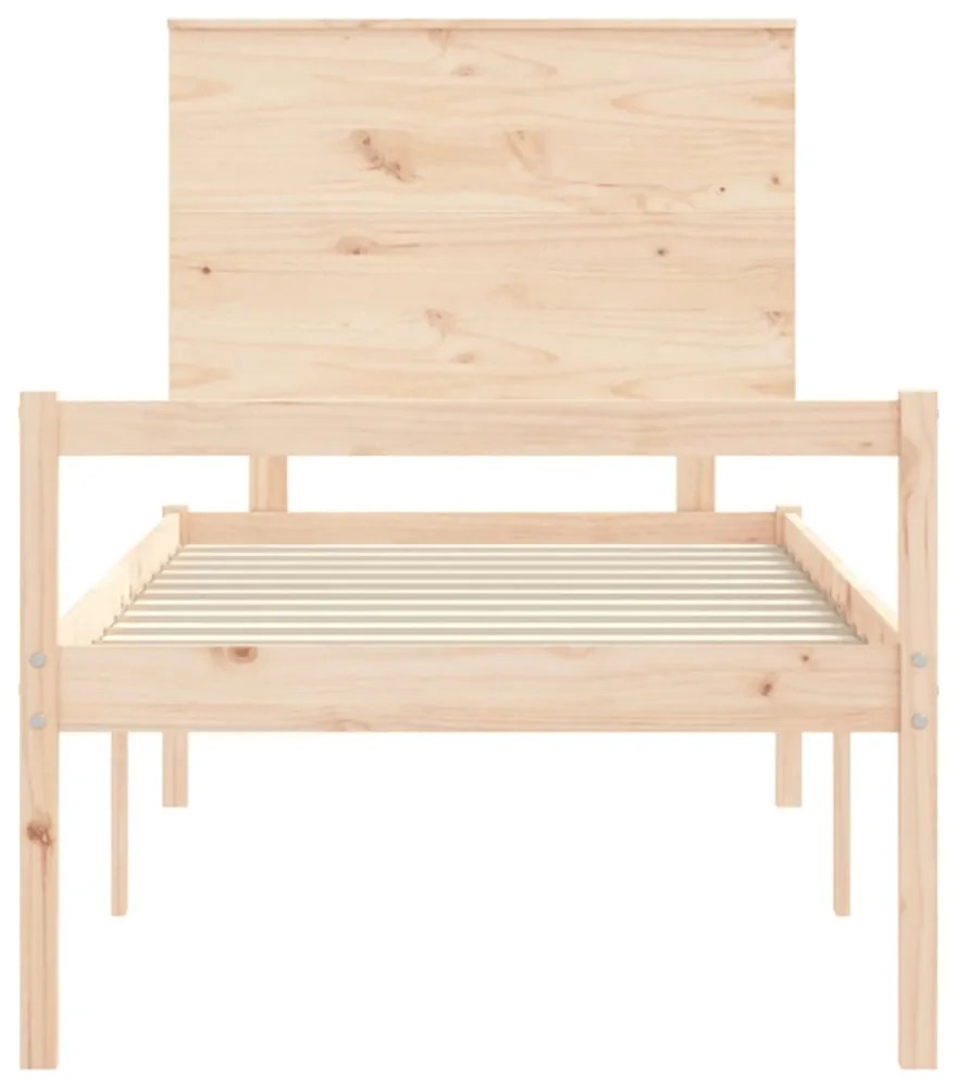 tömör fa ágy időseknek fejtámlával 100x200 cm