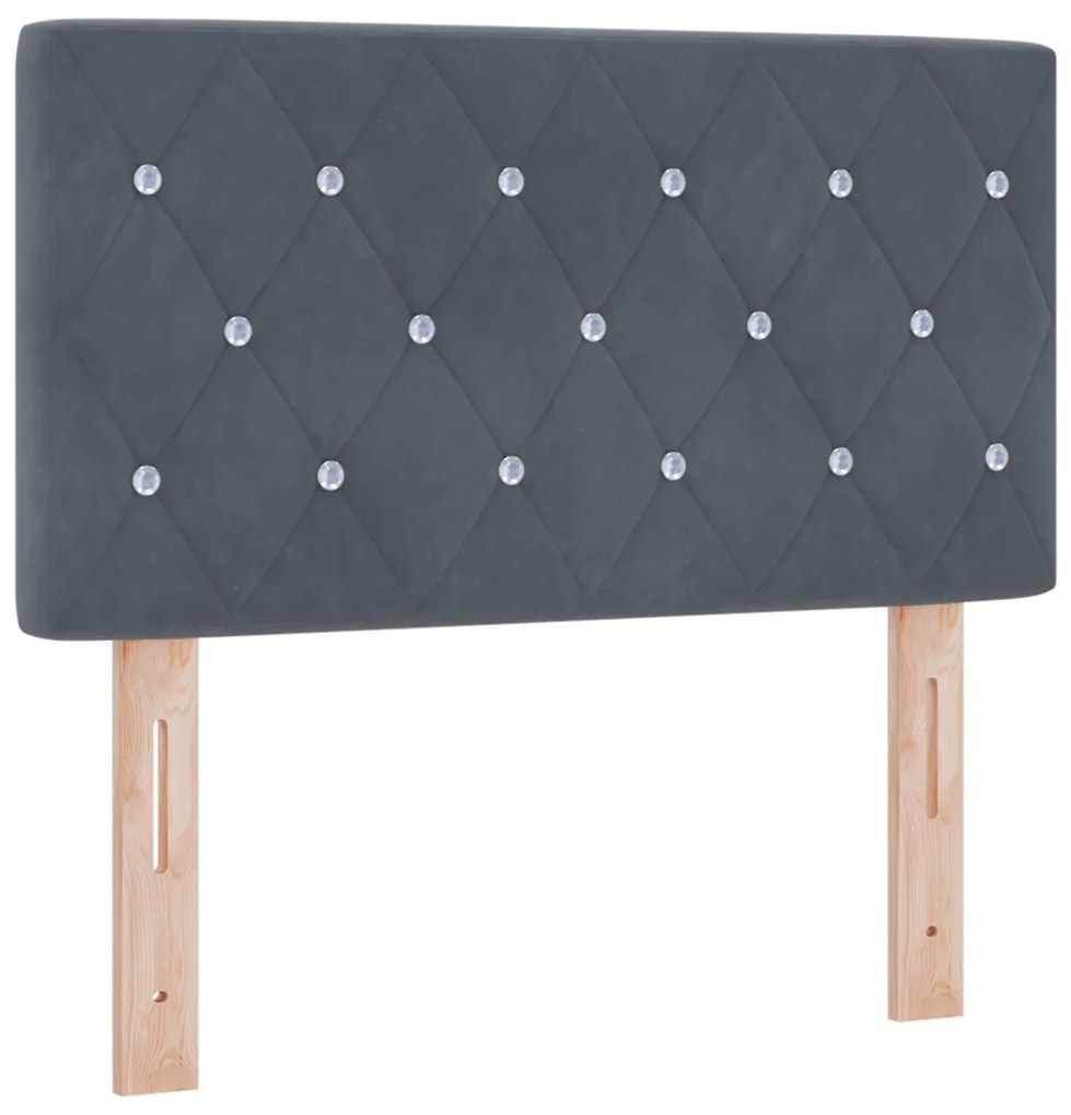 LED Fejtámla LED -es lámpákkal Argyle Sötétszürke 80 cm Bársony