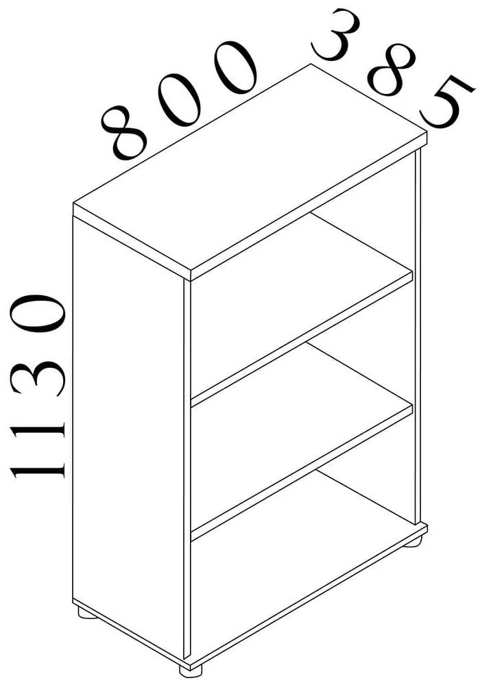 Visio LUX közepes szekrény 80 x 38,5 x 113 cm, dió