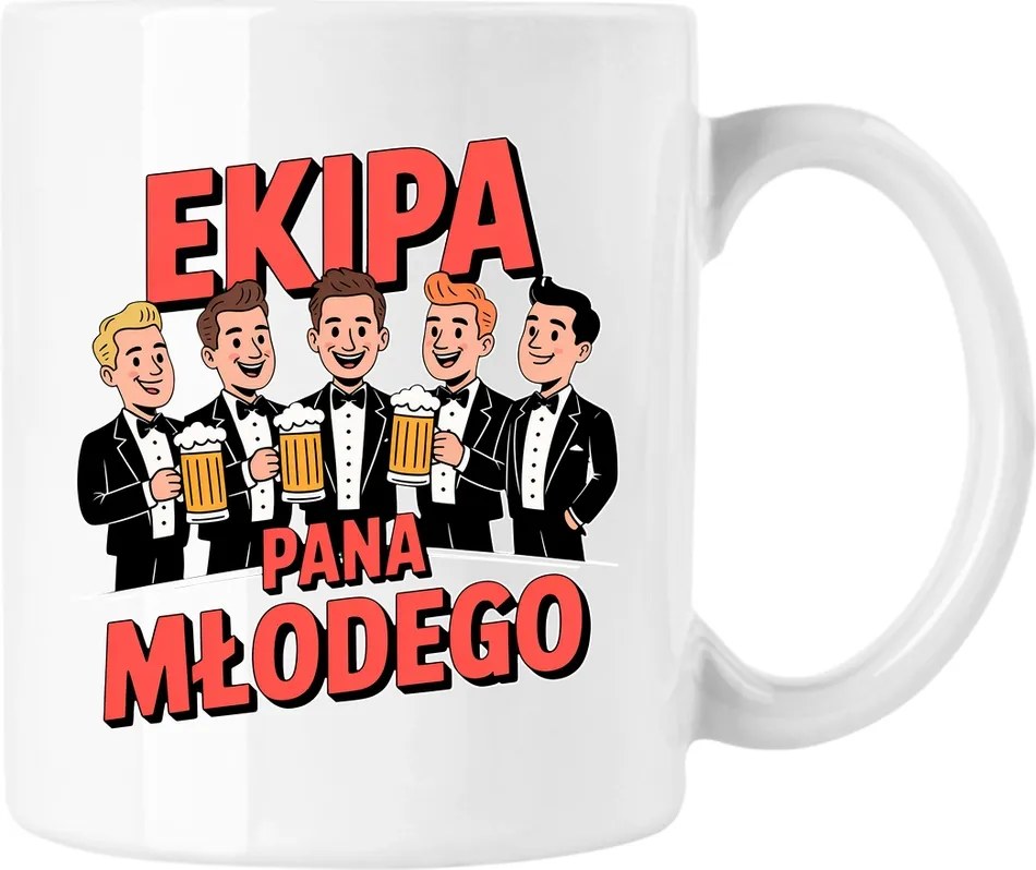 Legénybúcsú bögre vőlegény csapat 3 fehér 330ml