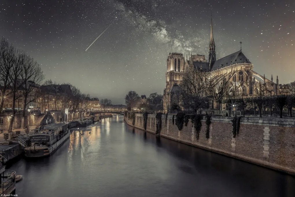 Poszter 30x20cm Notre-Dame de Paris éjszaka, Assaf Frank