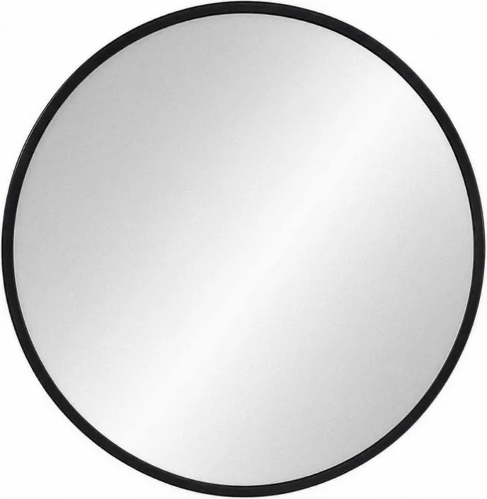 Yuvarlak tükör, fekete, Ø80 cm