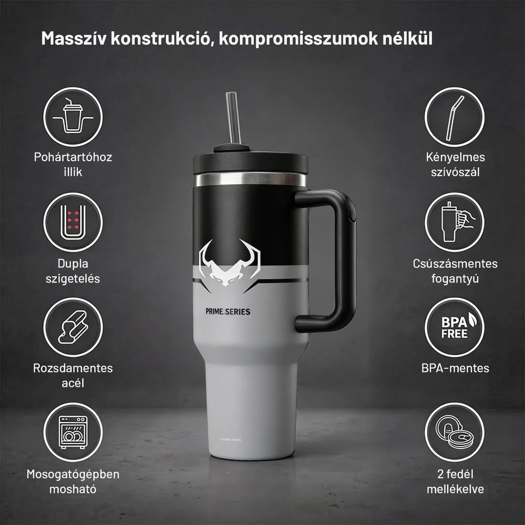 Füles termoszbögre szürke Diablo Nightwolf Moon