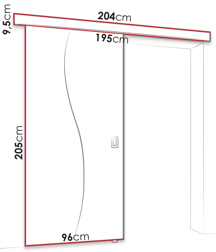 Tolóajtó Zlunota 90 (sötét kőris) (tükörrel). 1104693