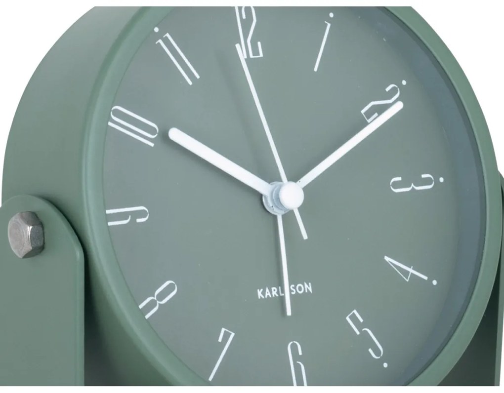 Karlsson 5989GR design ébresztőóra zöld, átmérő 12cm