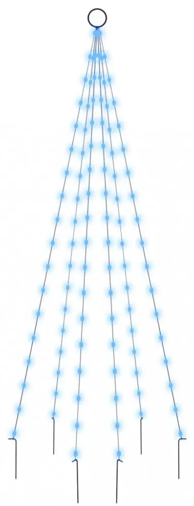 karácsonyfa zászlórúdon 108 kék LED-del 180 cm