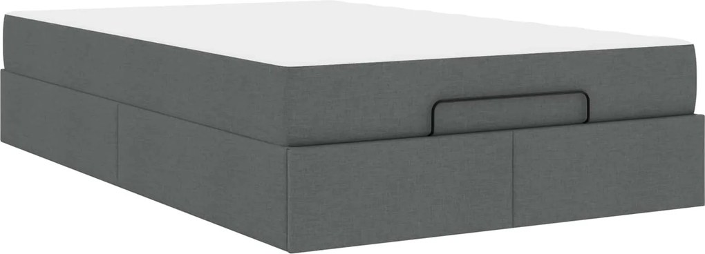 vidaXL Ágykeret matraccal matracmal 2 pcs Homályos Szürke szövet