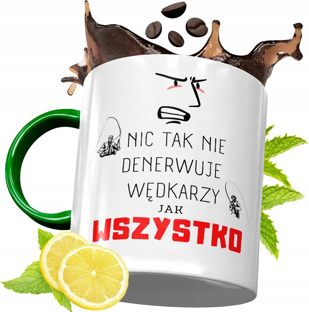 Zöld Bögre Horgászoknak Ajándékba, fényképes nyomattal