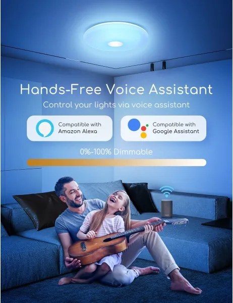 Aigostar - LED RGBW Wi-Fi stropní svítidlo 18W, pr. 34 cm, stmívatelné