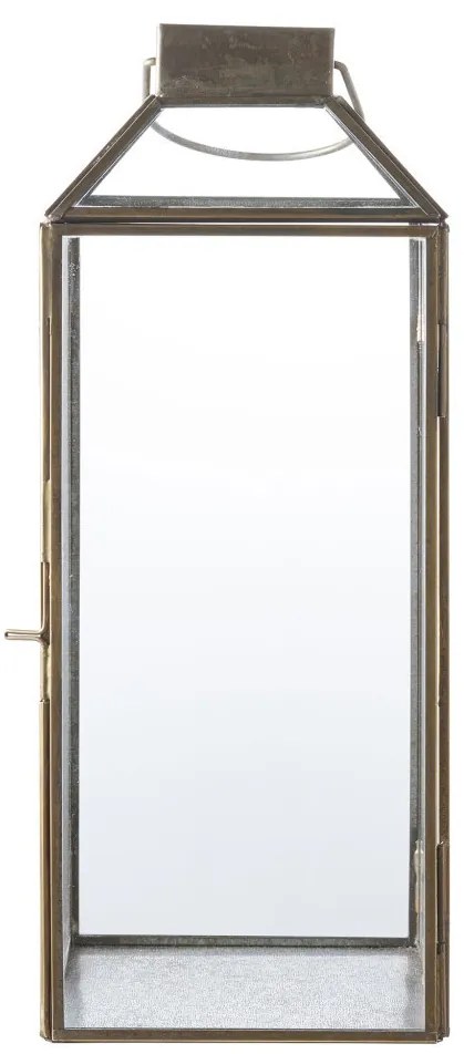 Mysore dekorációs lámpás, fém/üveg, antik réz színű