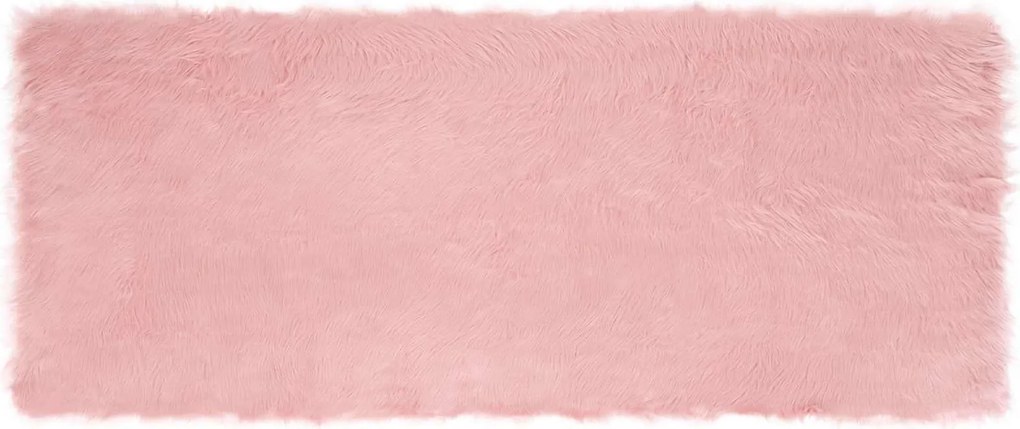 vidaXL Műgyapjú Szőnyeg Tafalla Rózsaszín 80 x 200 cm Poliészter
