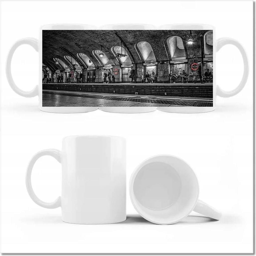 Nyomott mintás bögre Baker street London Metro