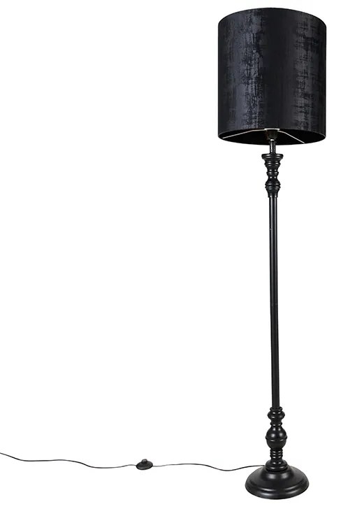 Klasszikus állólámpa fekete árnyékolóval, fekete 40 cm - Classico