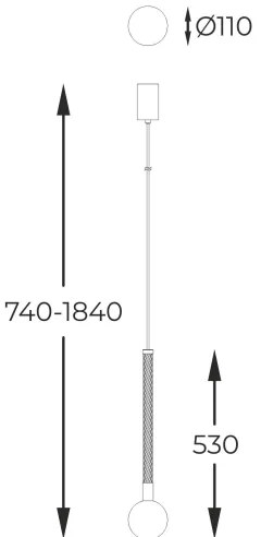 Zuma Line P0583-01A-2GHF - Csillár zsinóron MIDA 1xG9/6W/230V réz