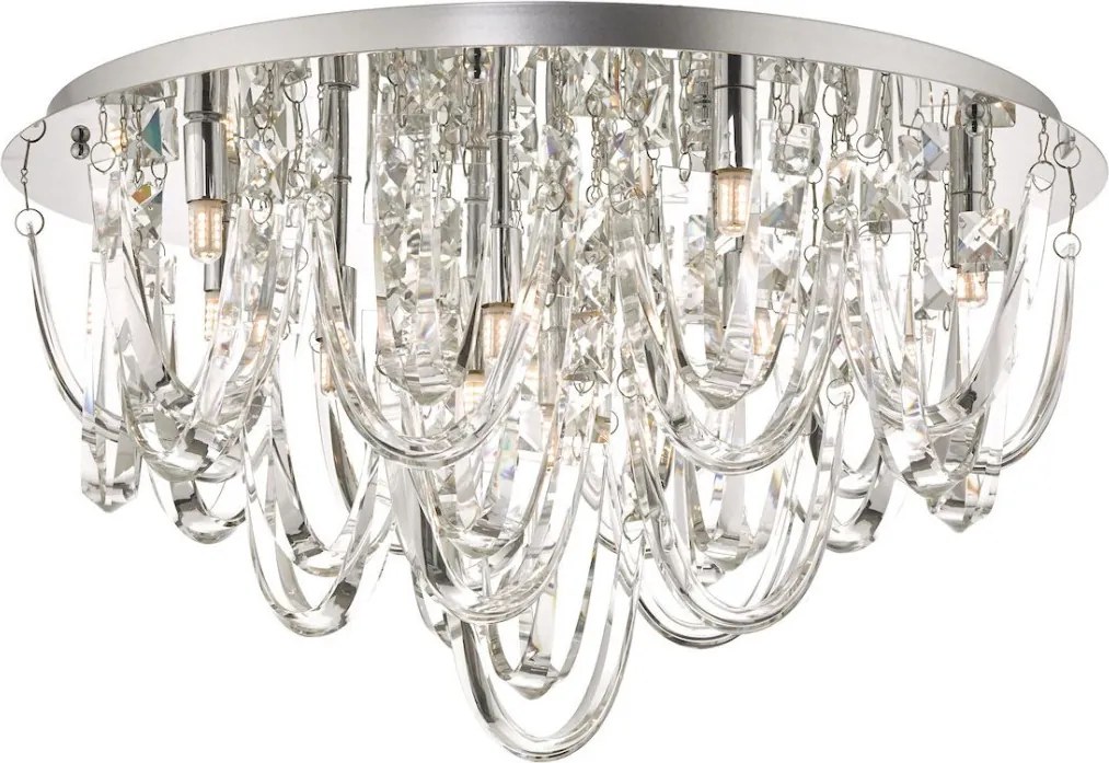 DAR LIGHTING ROX4850 ROWENNE Kristály Mennyezeti Lámpa Csiszolt Króm G9 IP20